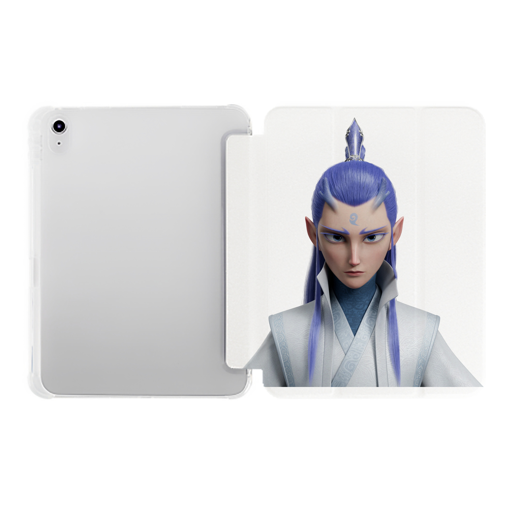 （画像用） Ne Zha 2 ナタ 魔童の大暴れ IPad ケース ペン収納付き 三つ折りスタンド PUレザー×シリコン 対応機種9.5/10.5/10.9インチ